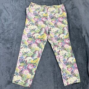Floral Print Women's Cropped Pants‎ Avon Fashions Elastic Waist Casual